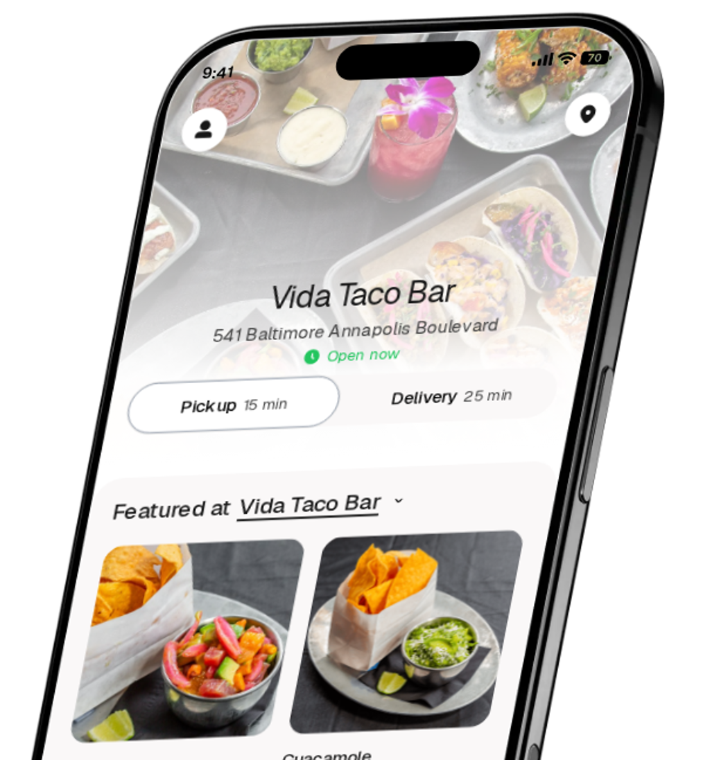 Vida Taco Bar app preview